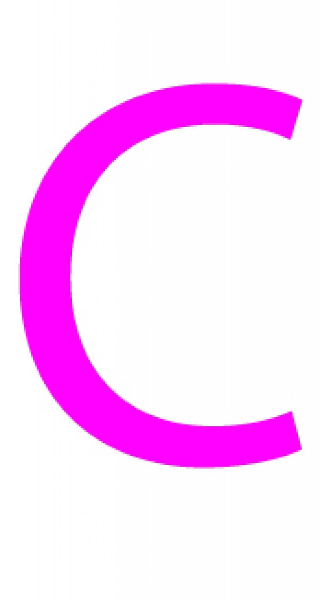 Laser cut letter C from 3mm thick acrylic