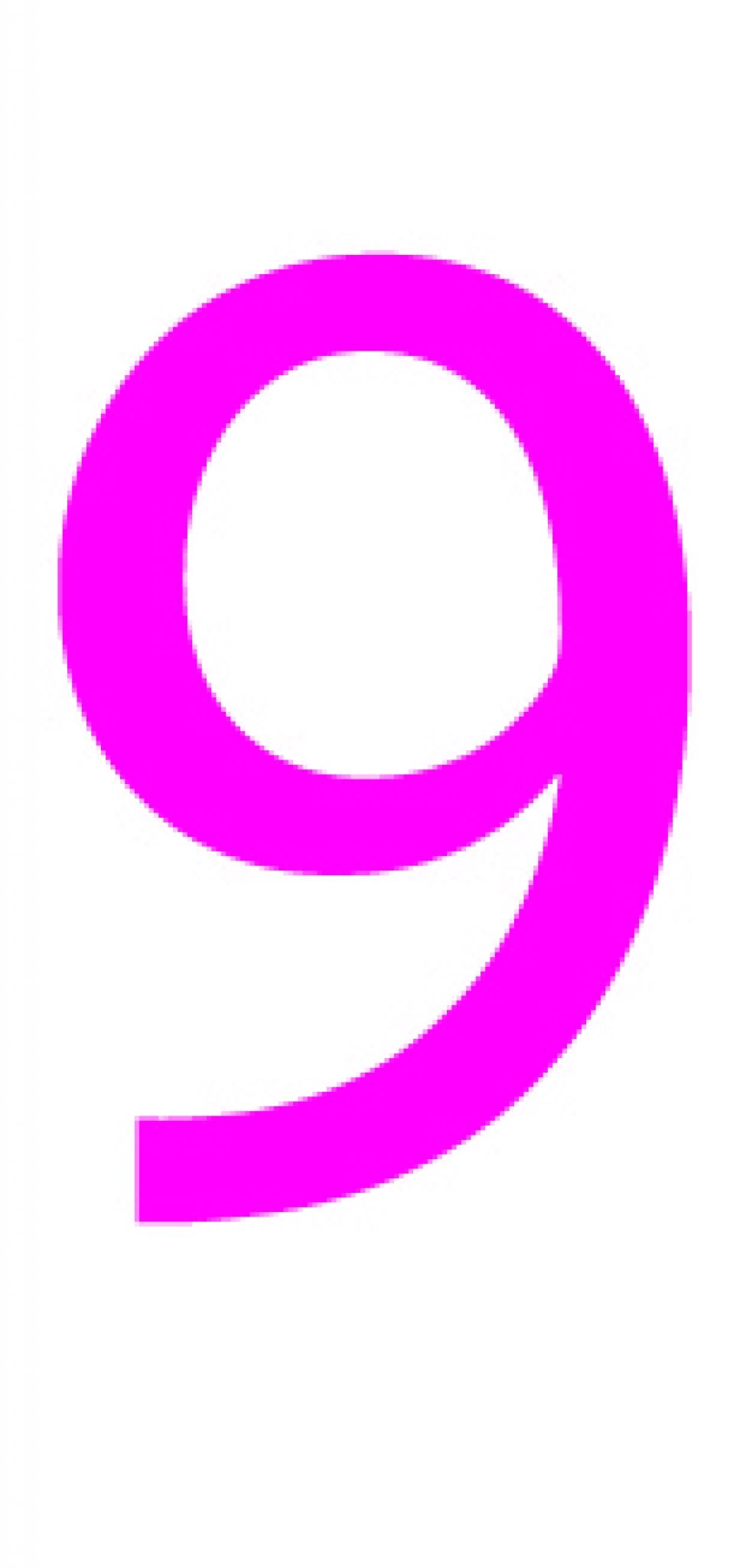 Laser cut number 9 from 3mm thick acrylic 