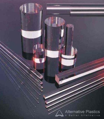 Clear Acrylic Rod 35mm diameter  x 1 metre length