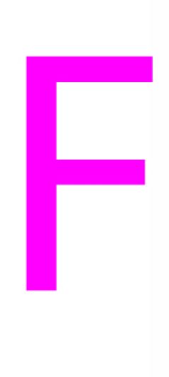 Laser cut letter F from 3mm thick acrylic