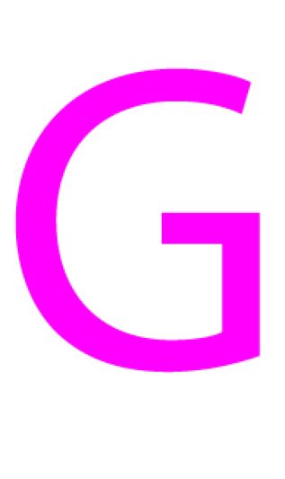 Laser cut letter G from 3mm thick acrylic