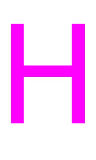 Laser cut letter H from 3mm thick acrylic