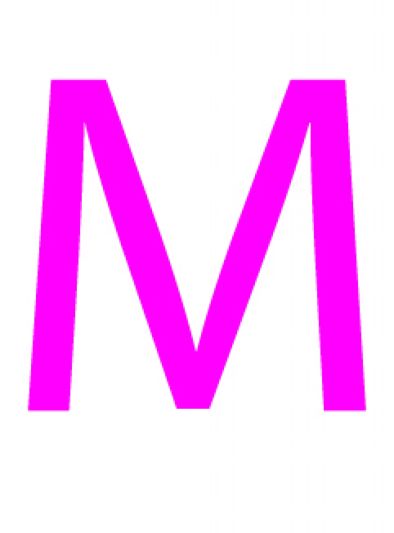 Laser cut letter M from 3mm thick acrylic