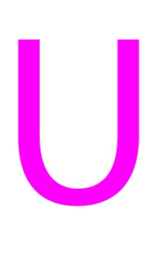 Laser cut letter U from 3mm thick acrylic 