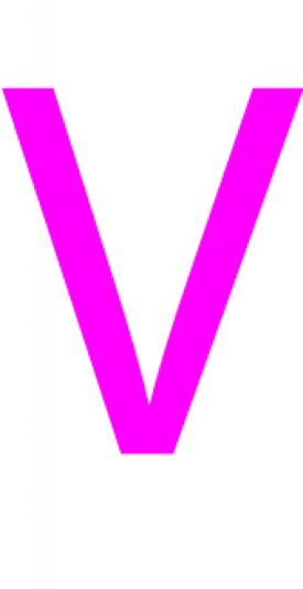 Laser cut letter V from 3mm thick acrylic 