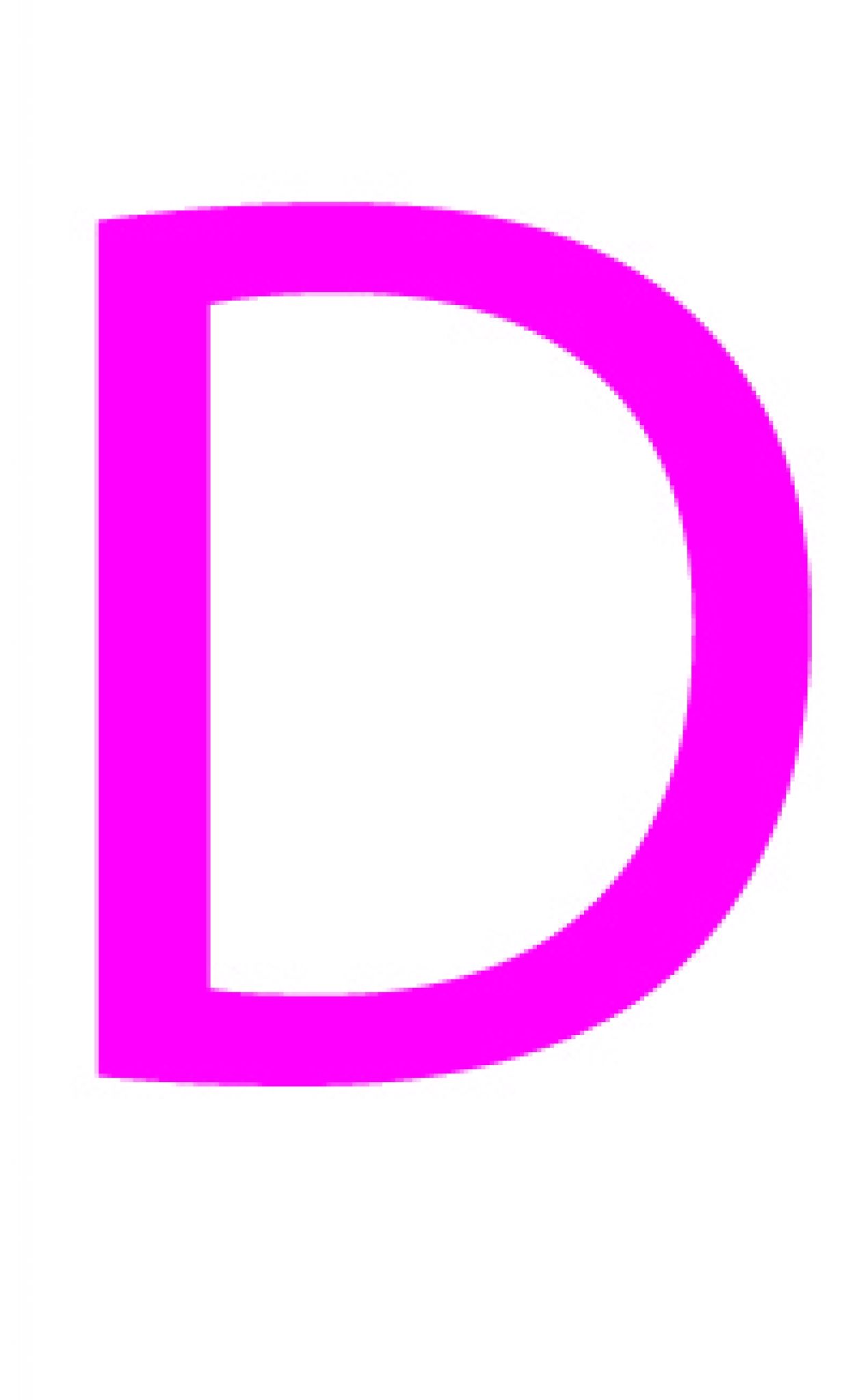 Laser cut letter D from 3mm thick acrylic