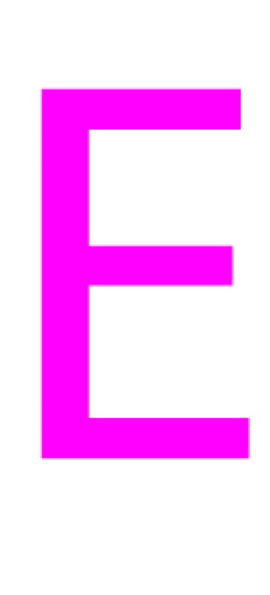 Laser cut letter E from 3mm thick acrylic