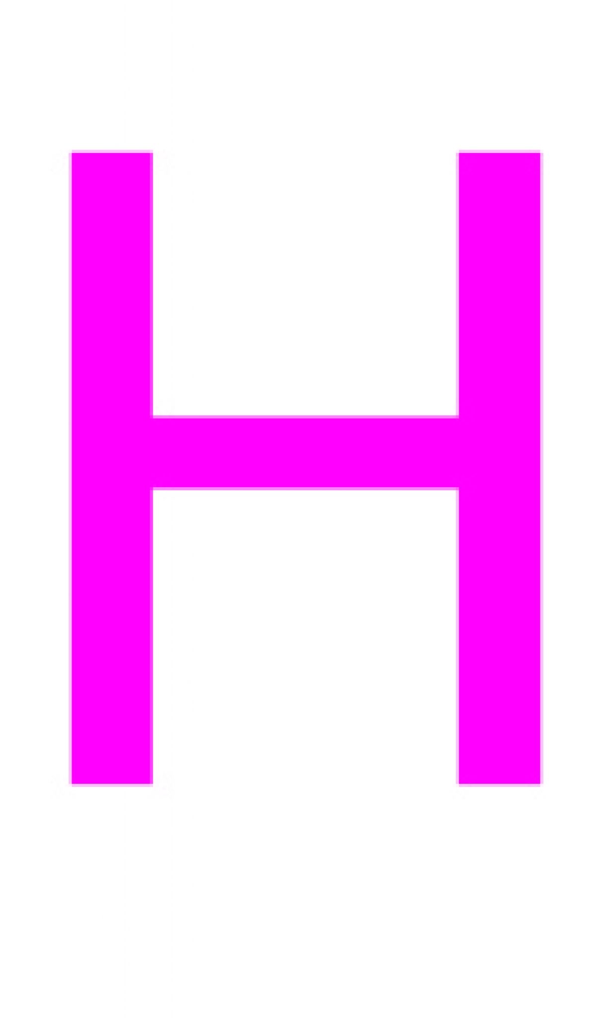 Laser cut letter H from 3mm thick acrylic