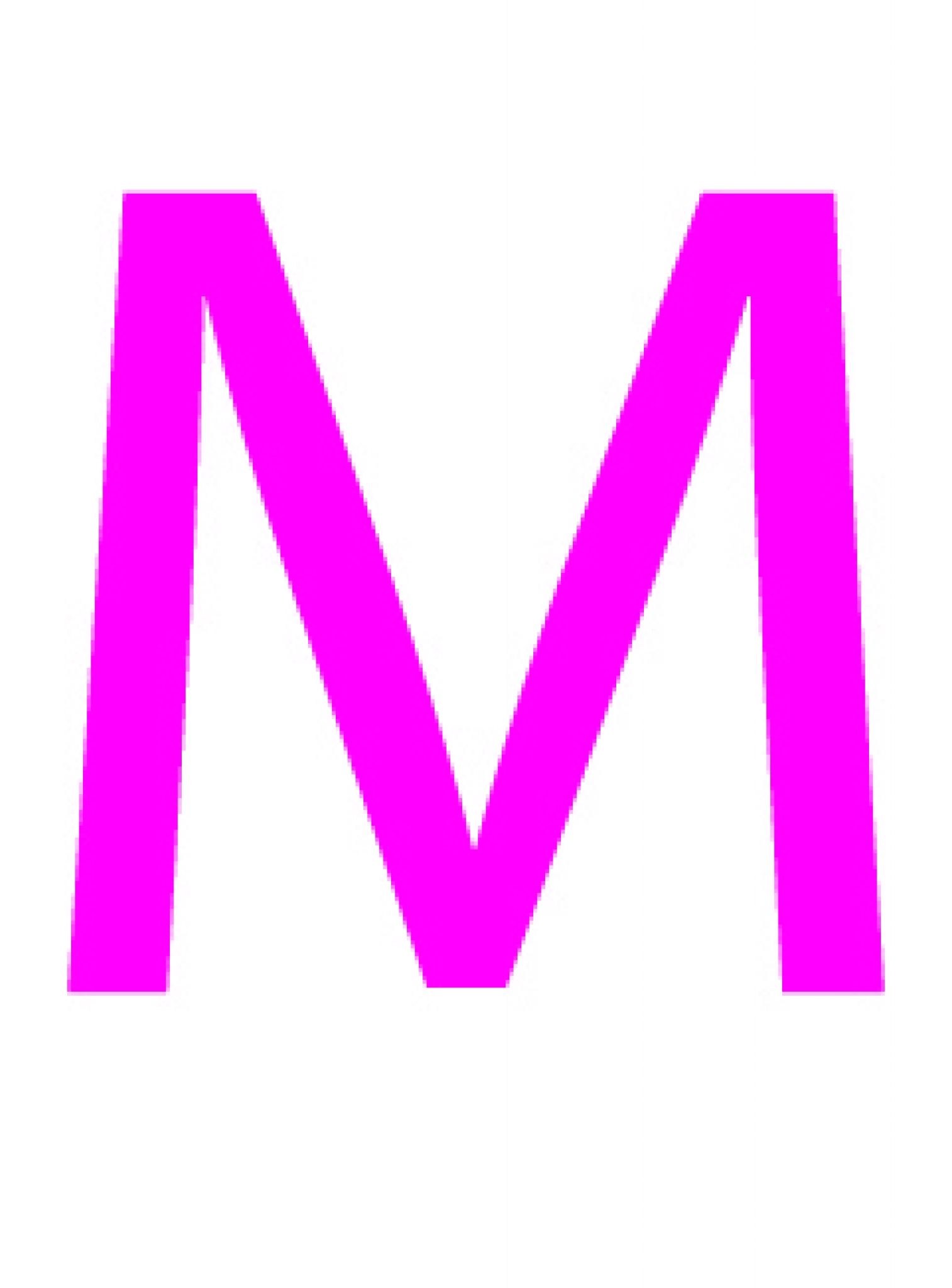 Laser cut letter M from 3mm thick acrylic