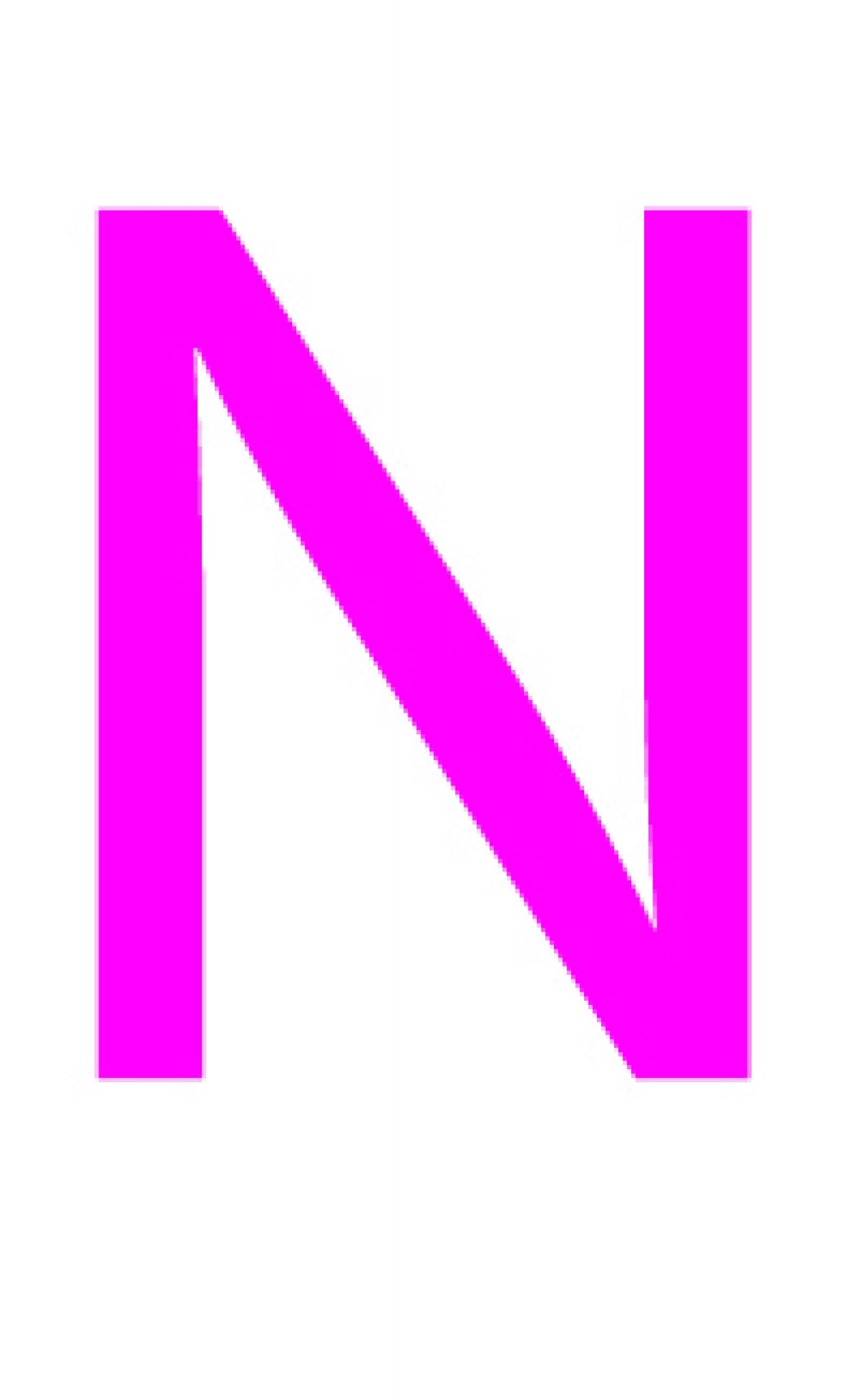 Laser cut letter N from 3mm thick acrylic