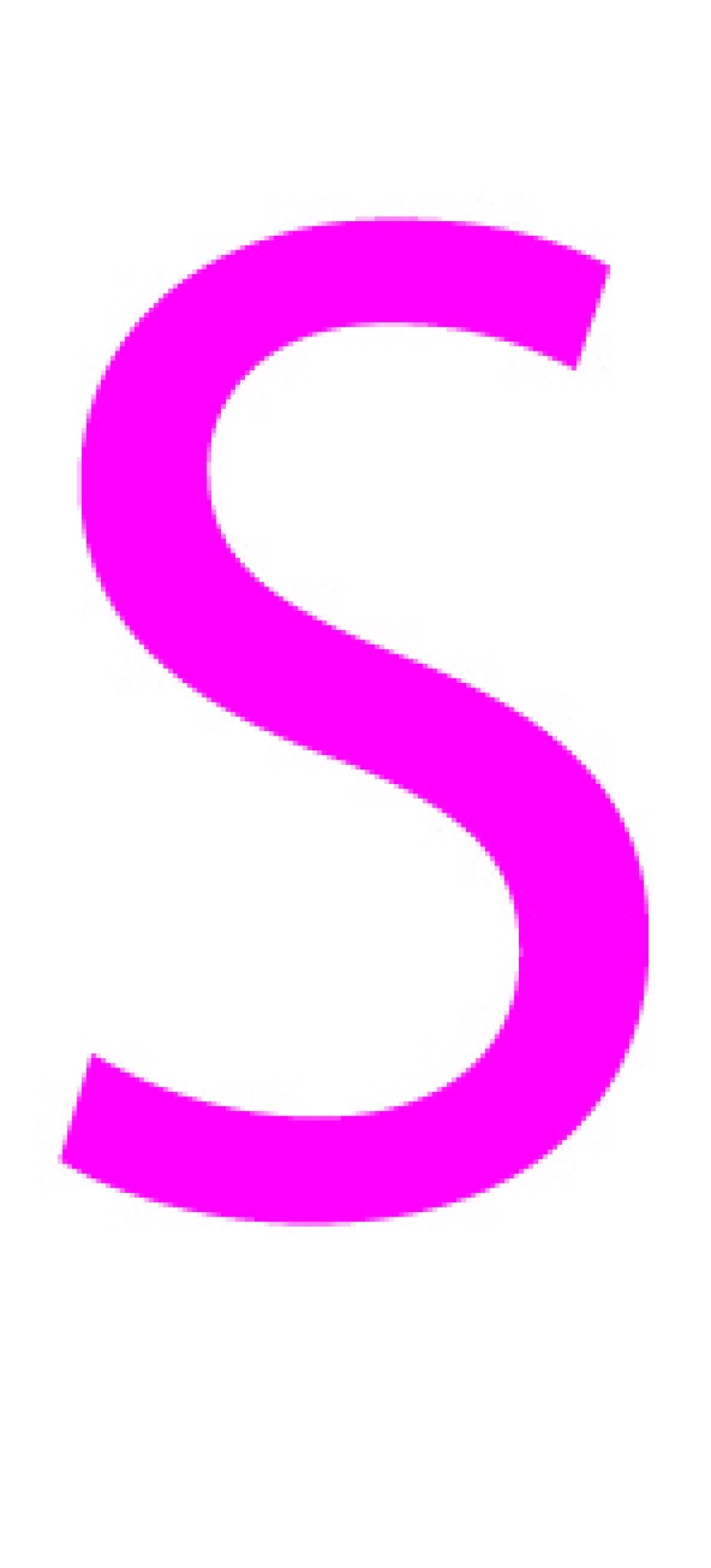 Laser cut letter S from 3mm thick acrylic