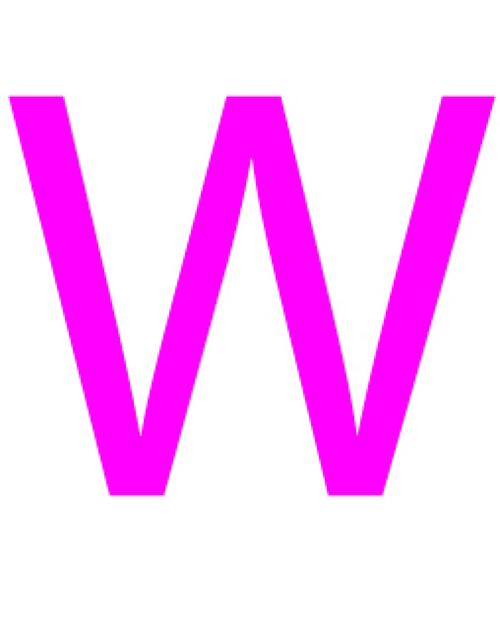 Laser cut letter W from 3mm thick acrylic