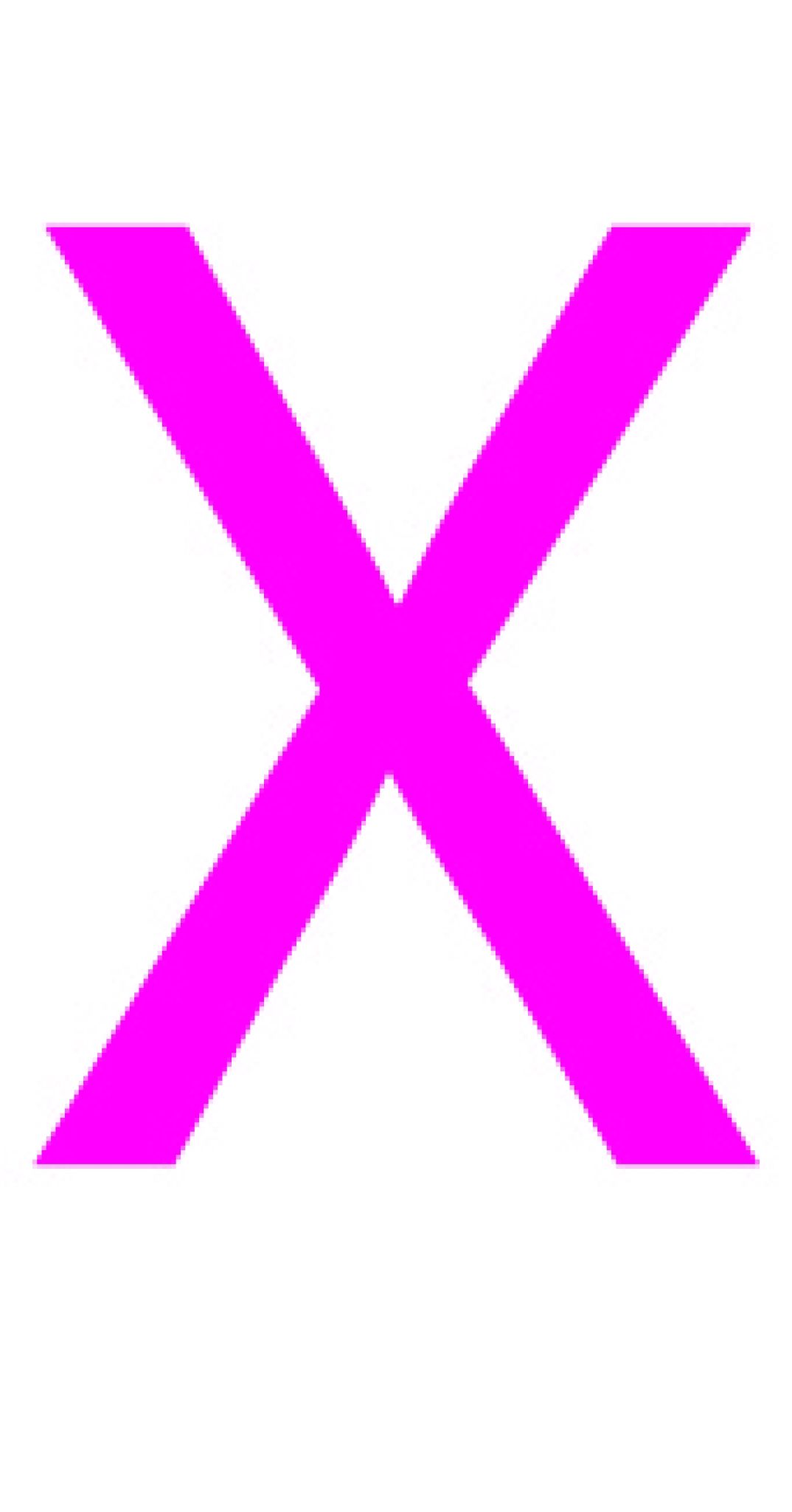 Laser cut letter X from 3mm thick acrylic 