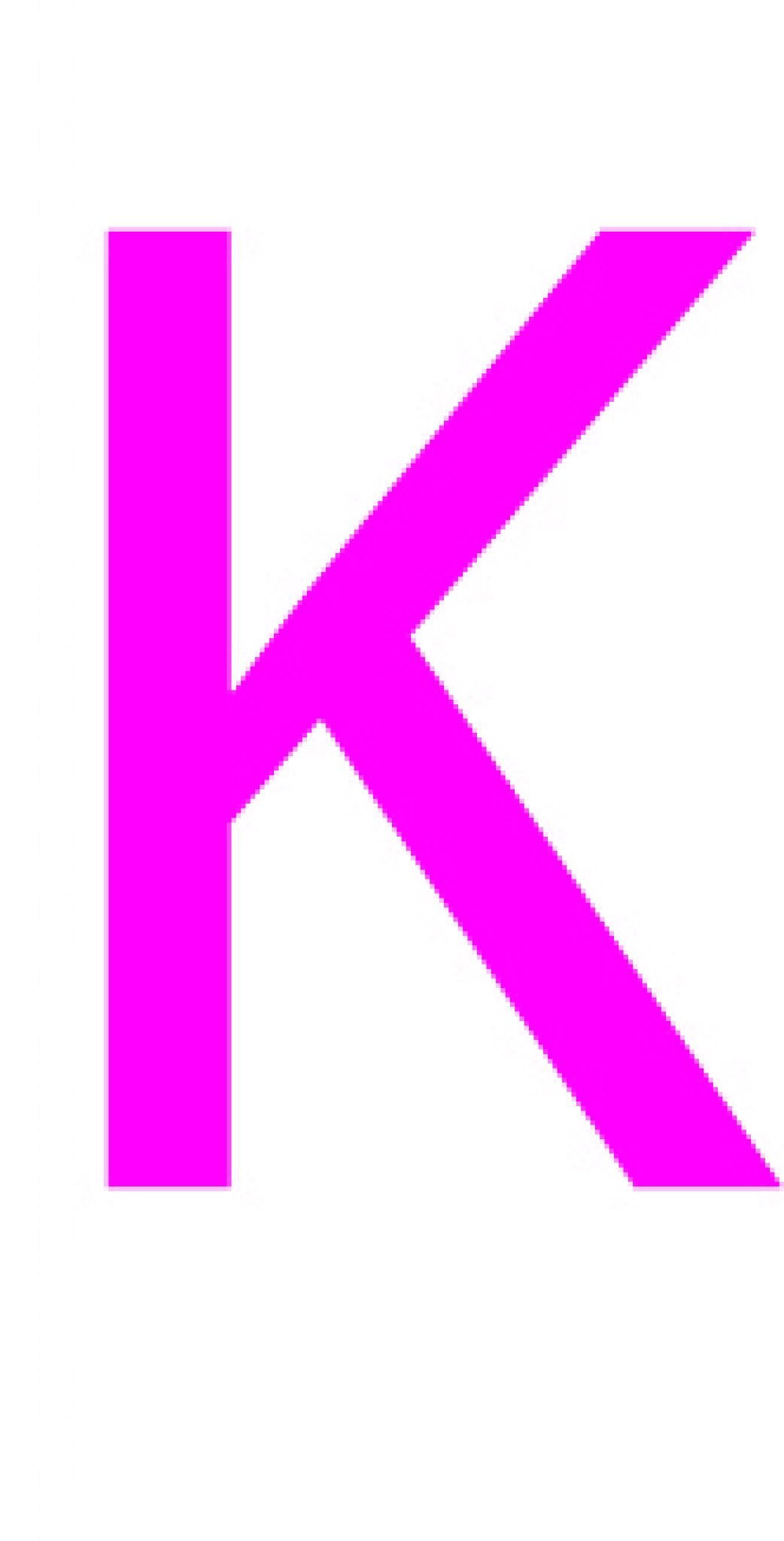 Laser cut letter K from 3mm thick acrylic