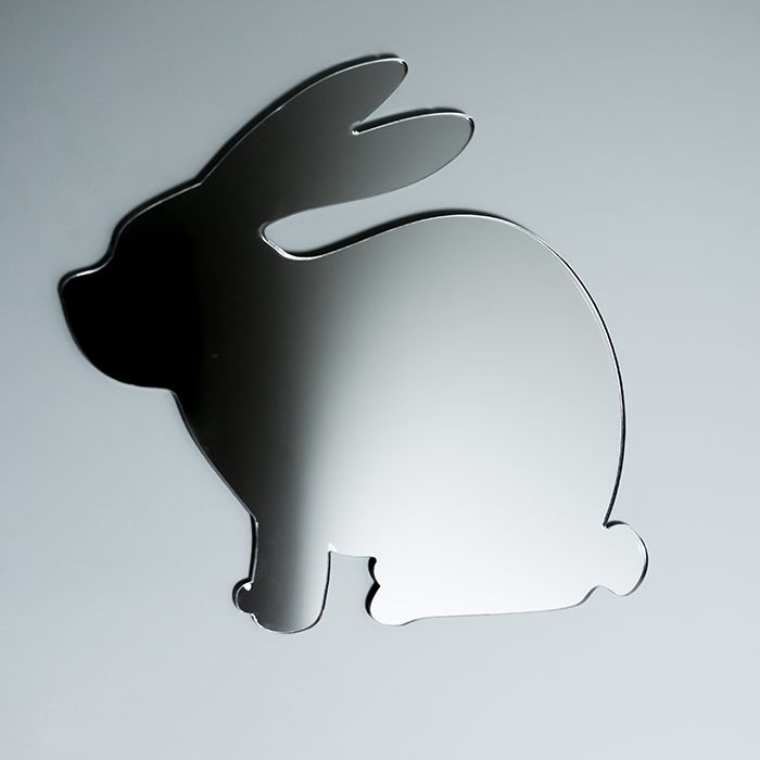 Acrylic Mirrored Sitting Bunny Rabbit Shape