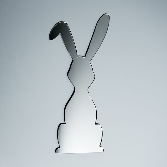 Acrylic Mirrored Cute Standing Bunny Rabbit Shape