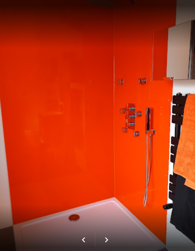 orange shower splashback